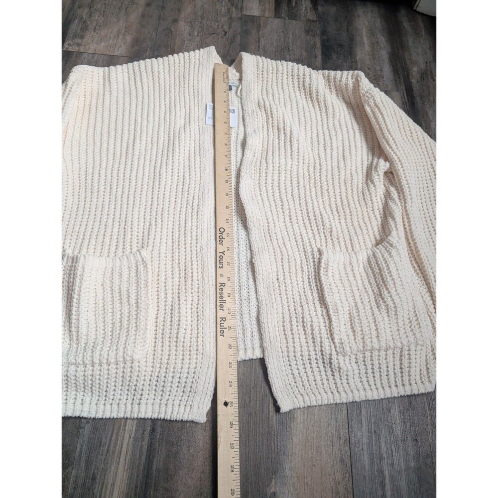 NWT NEW American Eagle AE Open Front Cardigan Cream Tan Women's Large Pockets - Picture 5 of 9